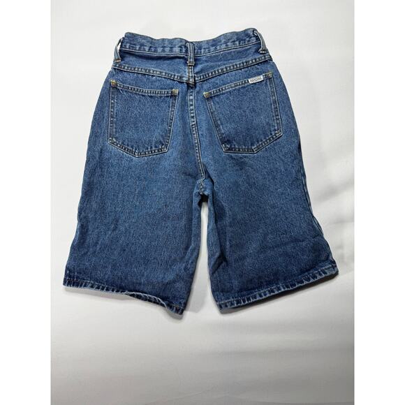 VTG 90s Manisha Women's High Waisted Puffy Paint Denim Shorts - Size 7 (24x10.5) - Picture 4 of 7